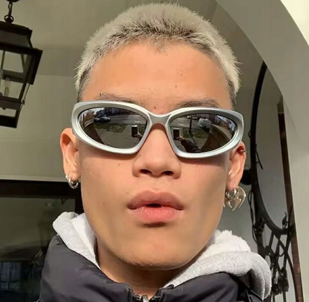 Szybkie Futurystyczne Okulary w Stylu Y2K Trendy Szare Prezent Trend Unisex