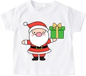Koszulki dla dziewczynek - Koszulka z mikołajem dla dziecka mikołajek303 - miniaturka - grafika 1
