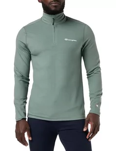 Champion Legacy Micro Polar Fleece - Skrypt Logo Half Zip Top Bluza, Zielony BLG, L Męskie FW23, Verde Blg, L - Koszulki męskie - miniaturka - grafika 1