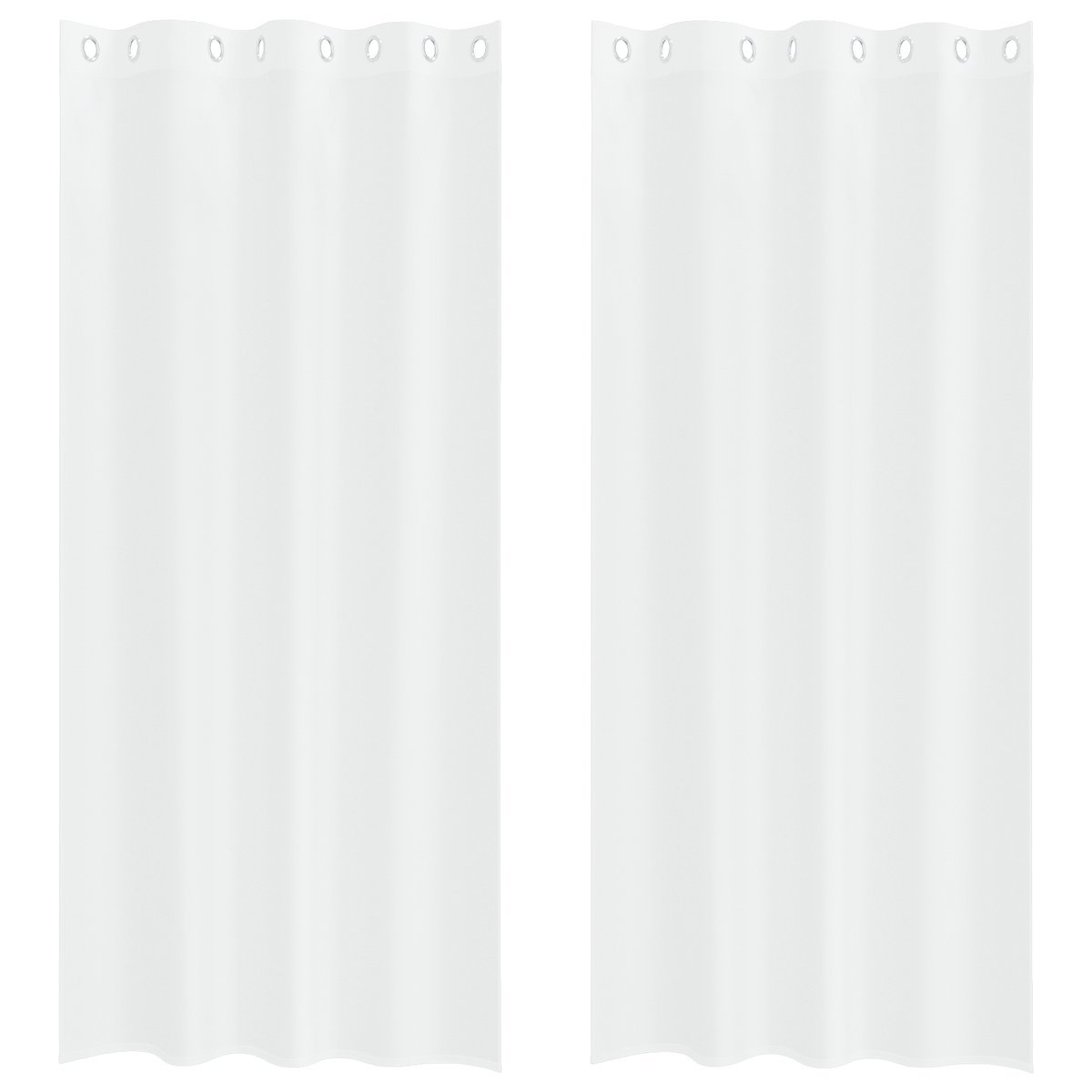 vidaXL Zasłony z zasłonami 2 pcs Biały 140 x 225 cm Poliester