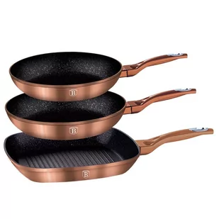 Berlinger Haus Metallic Line Rose Gold 3 częściowy zestaw patelni, BH/1279 - Patelnie - miniaturka - grafika 2