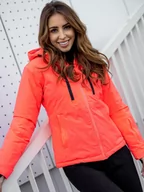 Kurtki damskie - Różowy-neon kurtka zimowa damska sportowa Denley HH012 - miniaturka - grafika 1