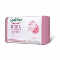 Mydła - Equilibra Rosa delikatnie oczyszczające różane mydło z kwasem hialuronowym 100g - miniaturka - grafika 1
