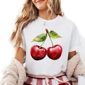 Koszulki i topy damskie - Koszulka z wiśniami - miniaturka - grafika 1