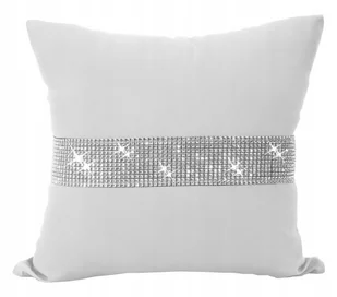 Poszewka Dekoracyjna 40X40 Biała Z Cyrkoniami Na Jaśka Wybór Kolorów - Poszewki na poduszki - miniaturka - grafika 1