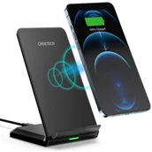 Ładowarki do telefonów - Choetech Choetech dwucewkowa szybka ładowarka bezprzewodowa stojak 15W czarna + kabel micro USB 1,2m T524-F choetech_20220110163209 - miniaturka - grafika 1