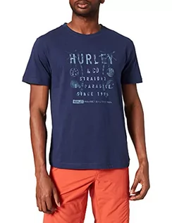 Koszulki męskie - Hurley Męski T-shirt M Igloo Ss Tee niebieski niebieski (Midnight Navy) L HSP21SMT01462 - grafika 1