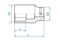 Klucze i nasadki - NASADKA DŁUGA UDAROWA 3/4" 33mm x 90mm, 6-kąt. King Tony - miniaturka - grafika 1