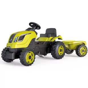 SMOBY Traktor XL Zielony na Pedały z Przyczepką - Jeździki dla dzieci - miniaturka - grafika 1