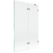 Parawany nawannowe - Mexen Lunar parawan nawannowy 2-skrzydłowy prawy 110 x 150 cm, transparent, nikiel szczotkowany - 897-110-100-97-00-P - miniaturka - grafika 1