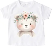 Koszulki dla dziewczynek - Koszulka z szarym niedźwiadkiem dla dziecka zwierzaczek85 - miniaturka - grafika 1