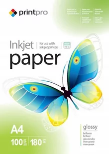 PrintPro Papier Fotograficzny Błyszczący A4 180g 100 szt (PGE180100A4) - Papier do drukarek - miniaturka - grafika 1