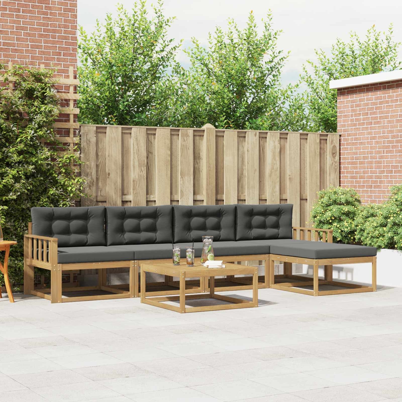 vidaXL Zestaw sof na zewnątrz 6 pcs Biały i antracyt 79 x 79 x 37 cm
