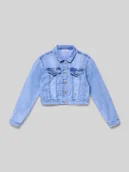 Kurtki i płaszcze dla dziewczynek - Kurtka z haftami i kieszeniami na piersi - miniaturka - grafika 1