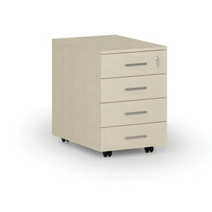 Kontenerek biurowy mobilny PRIMO WOOD, 4 szuflady, brzoza - Szafki biurowe - miniaturka - grafika 1
