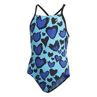 Stroje kąpielowe - adidas Dziewczęcy kostium kąpielowy Heart Sigcya/Royblu/czarny, 110 - miniaturka - grafika 1
