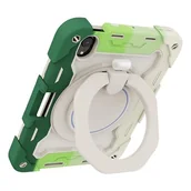 Etui do tabletów - Kolorowe, zielone etui na iPad 2019 2020 2021 10,2 cala iPad 7 8 9 generacji silikonowy uchwyt na płytę pancerną, etui ochronne z otworem na długopis - miniaturka - grafika 1