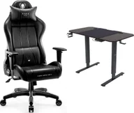 Fotele gamingowe - Fotel Diablo Chairs X-ONE 2.0 NORMAL czarny + EGON 1100 Orzechowe 110 cmx60 cm - miniaturka - grafika 1