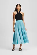 Spódnice - Karl Lagerfeld spódnica kolor niebieski midi rozkloszowana A3W12016 - miniaturka - grafika 1