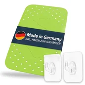 Wanienki dla dzieci - Mata do wanny, mata łazienkowa Step ok. 38 x 72 cm, jasnozielona, 100% TPE | w zestawie 2 haczyki | nie zawiera PCW, ftalanów, ołowiu, lateksu, certyfikat TÜV | Made in Germany - miniaturka - grafika 1