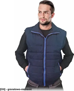 R.E.I.S. PERKOZ - Bezrękawnik ocieplany pikowany, tkany - granatowo-niebieski L - Kamizelki męskie - miniaturka - grafika 1