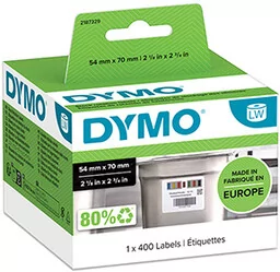 Dymo 2187329, 54mm x 70mm, 400ks, białe usuwalne etykiety do kontroli żywności - Papier do drukarek - miniaturka - grafika 1