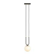 Lampy sufitowe - Emibig GLAM 1 BLACK/OPAL 1112/1 lampa wisząca szklane klosze GLAMOUR 1112/1 - miniaturka - grafika 1