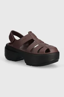 Crocs sandały Stomp Fisherman Sandal damskie kolor brązowy na platformie 209938 - Sandały damskie - miniaturka - grafika 1