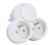 Przedłużacze i rozgałęźniki - Rozgałęźnik 2 gniazda z wyłącznikiem trójkątny - miniaturka - grafika 1