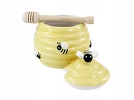Pojemniki kuchenne - Pojemnik Na Miód Z Łyżką Do Nakładania Ceramiczny pojemnik DO MIÓD z drewnianą łyżeczką - miniaturka - grafika 1