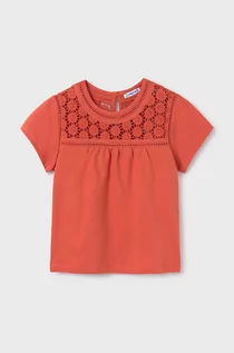 Bluzki dla dziewczynek - Mayoral bluzka bawełniana dziecięca kolor pomarańczowy gładka - grafika 1