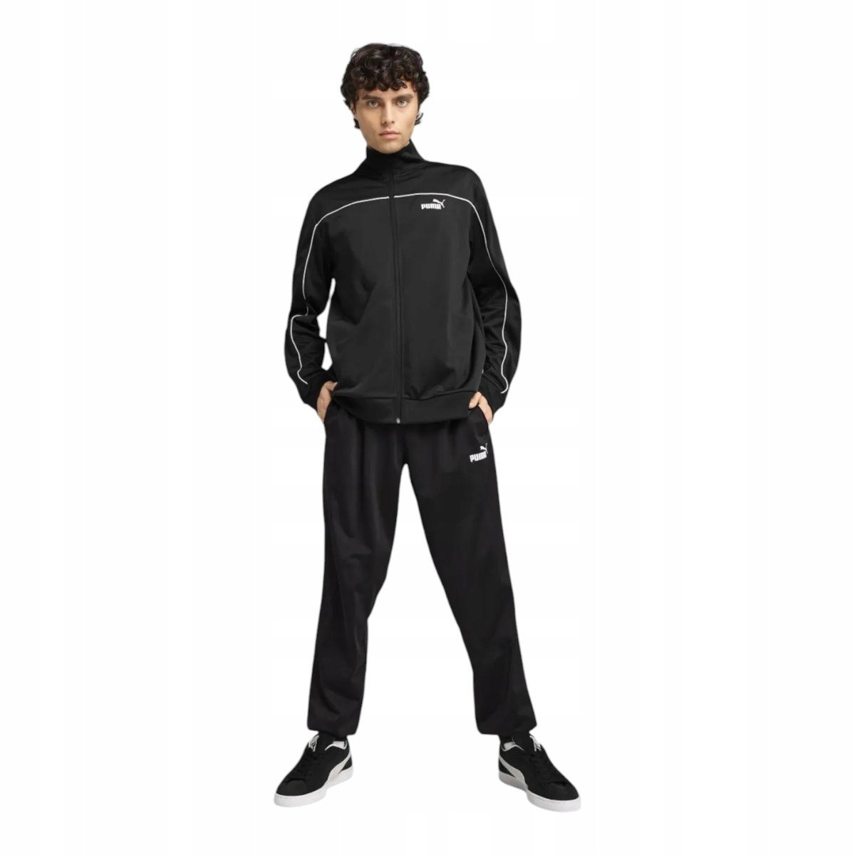 PUMA MĘSKI DRES KOMPLETNY PIPING SUIT CZARNY r.S