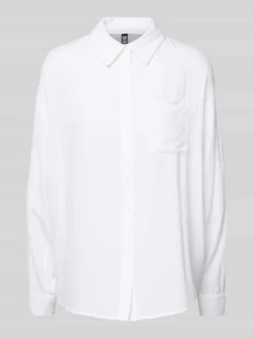 Bluzka koszulowa o kroju relaxed fit z mieszanki wiskozy i lnu model ‘PIA’ - Koszule damskie - miniaturka - grafika 1