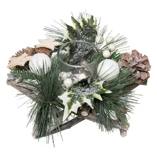 Stroik świąteczny na świecę - Ozdoby bożonarodzeniowe - miniaturka - grafika 1