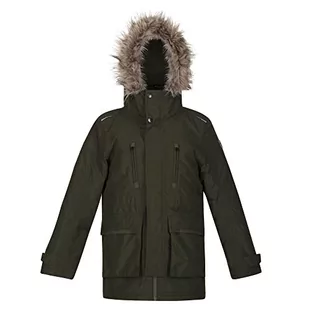 Regatta Unisex dziecięca kurtka Podrick Parka, Ciemne khaki, 14 Lata - Kurtki i płaszcze dla chłopców - miniaturka - grafika 1