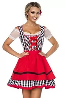 Sukienki - Dirndline Damska tradycyjna sukienka mini dirndl na specjalne okazje, czarny/biały/czerwony, XXL - miniaturka - grafika 1