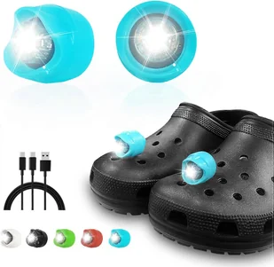 Aiyuego Croc Lights Akumulatory 2szt Reflektory dla Dzieci Chłopcy Dorośli Mężczyźni Kobiety Croc Light Up Charm Akcesoria Akcesoria Latarka czołow... - Latarki - miniaturka - grafika 1