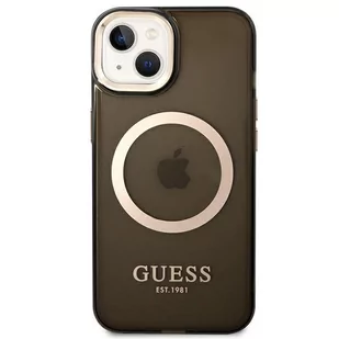 Guess GUHMP14MHTCMK iPhone 14 Plus 6,7" czarny/black hard case Gold Outline Translucent MagSafe - Etui i futerały do telefonów - miniaturka - grafika 3