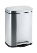 Kosze na śmieci - Kosz na śmieci LENO, z pedałem i funkcją Easy-Close, 5 L, srebrny, Wenko - miniaturka - grafika 1
