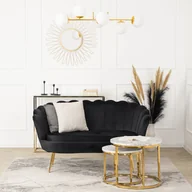 Sofy i kanapy - Sofa ZENDAYA Dwuosobowa Czarna Muszelka Glamour do Salonu - miniaturka - grafika 1