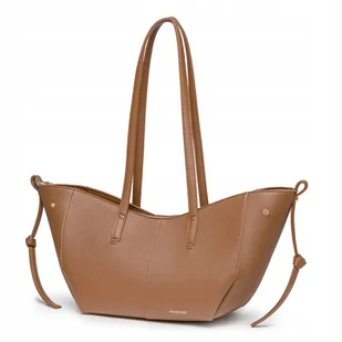Torebka Damska Shopper Duża Na Ramię Ekoskóra PUCCINI Brązowa BK1251004D-2 - Torby i wózki na zakupy - miniaturka - grafika 1