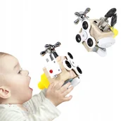 Zabawki interaktywne dla dzieci - ZABAWKA EDUKACYJNA DLA DZIECI DREWNIANA KOSTKA - miniaturka - grafika 1