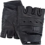 Rękawiczki rowerowe - Rękawice Rękawiczki Bez Palców Skórzane Longhorn na Rower - Czarne XL - miniaturka - grafika 1