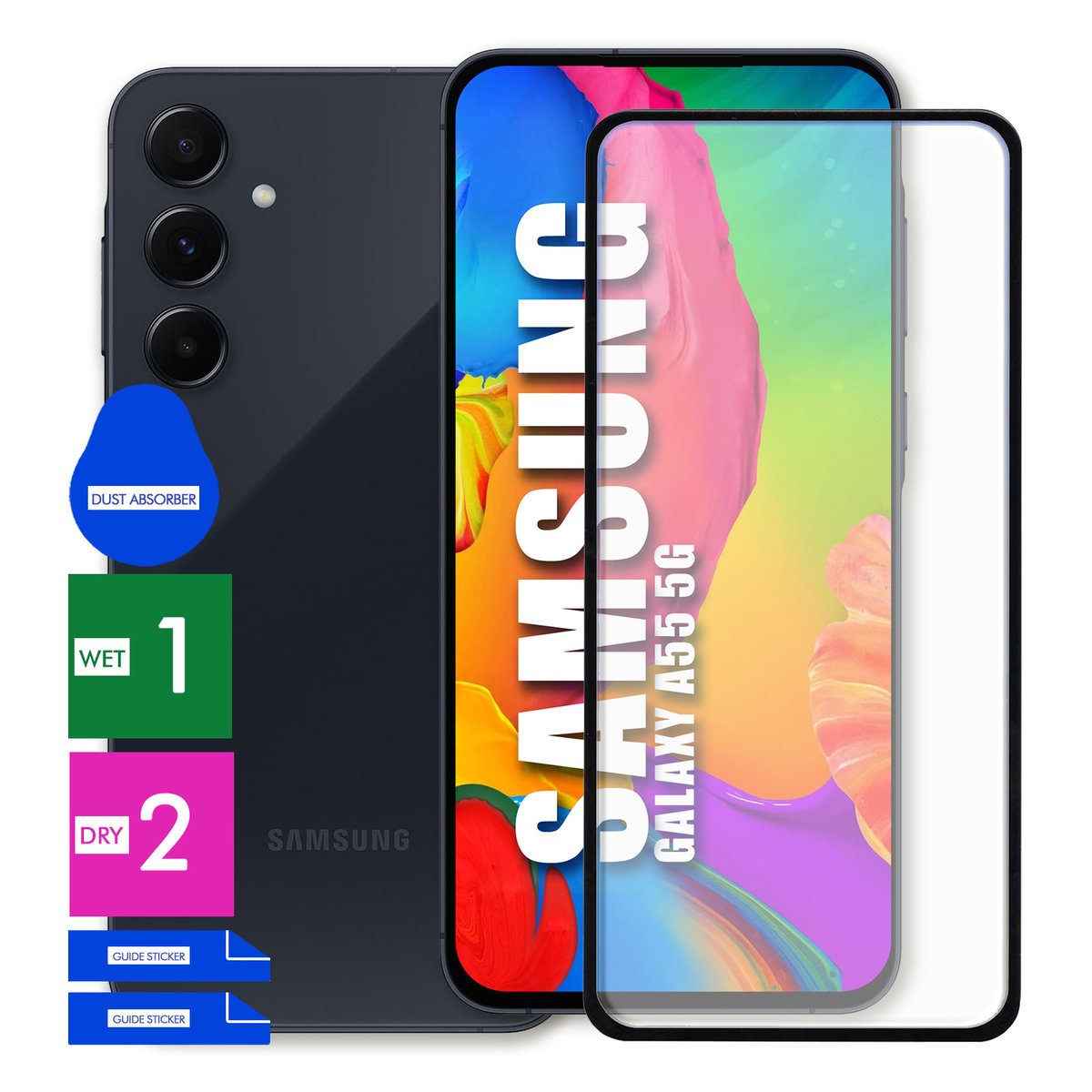 SZKŁO OCHRONNE DO SAMSUNG GALAXY A55 5G HARTOWANE 9H PEŁNE CAŁY EKRAN 5D