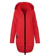 Bluzy damskie - Długa bluza damska z kapturem parka gruba ciepła-M - miniaturka - grafika 1