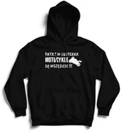 Gadżety dla niej i dla niego - Bluza z kapturem - Patrz w lusterka motocykle są wszędzie!!! Moto Motocykl LwG - miniaturka - grafika 1