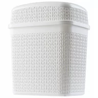 Kosze na śmieci - Kosz na śmieci Tonni z uchylną pokrywą 5L, biały - miniaturka - grafika 1