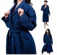 Piżamy damskie - Szlafrok Hotelowy SPA FROTTE Ciepły Bawełna 100% UNISEX GRANAT M / L - miniaturka - grafika 1