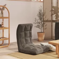 Fotele - vidaXL Składane krzesło podłogowe ciemnoszare obite tkaniną 336585 - miniaturka - grafika 1