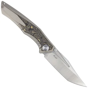 Nóż składany Bestech Togatta Light Bronze Titanium/Damascus Copper Carbon Fiber, Satin/Flat Satin M390 by Koens Craft (BT2102G) - Noże - miniaturka - grafika 3